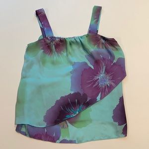 Axcess Small Floral Tank Top Sleeveless Blouse D24